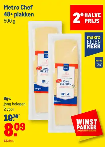 Makro Metro chef 48+ plakken 500 g aanbieding