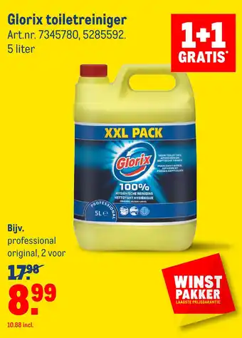 Makro Glorix toiletreiniger 5 liter aanbieding