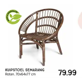 Xenos Kuipstoel semarang 70x64x77 Cm aanbieding