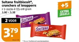 Poiesz Sultana fruitbiscuit, crunchers of knapperrs aanbieding