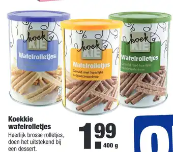 ALDI Koekkie wafelrolletjes 400 g aanbieding