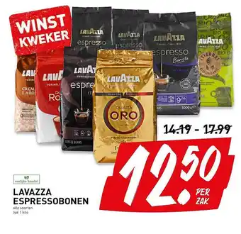 De Kweker Lavazza espressobonen 1 kilo aanbieding