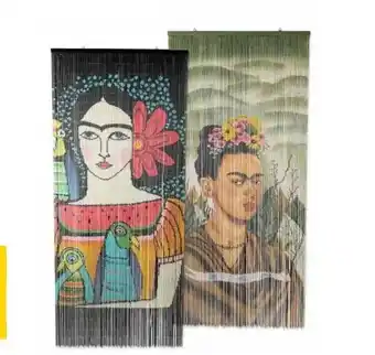 Xenos Deurgordijn Frida Kahlo met vogel aanbieding