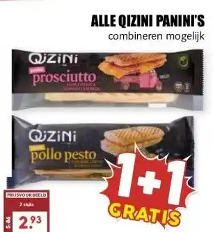 MCD Supermarkt ALLE QIZINI PANINI'S aanbieding