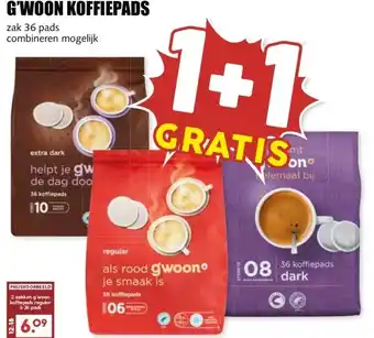 MCD Supermarkt G'WOON KOFFIEPADS aanbieding