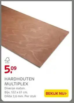 Praxis HARDHOUTEN MULTIPLEX aanbieding