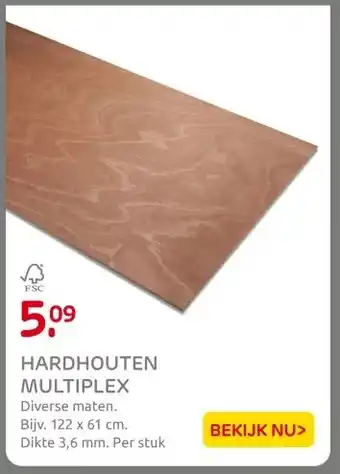 Praxis HARDHOUTEN MULTIPLEX aanbieding