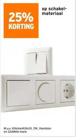 GAMMA 25% KORTING op schakel- materiaal aanbieding