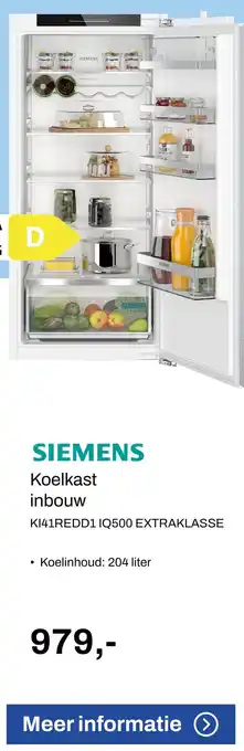 De Witgoed Specialist SIEMENS Koelkast inbouw KI41REDD1 IQ500 EXTRAKLASSE aanbieding