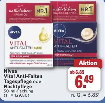 Combi Nivea Vital Anti-Falten Tagespflege oder Nachtpflege aanbieding