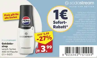 Combi sodastream Getränke sirup aanbieding