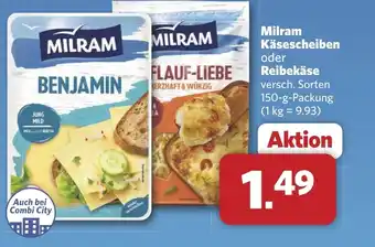 Combi Milram Käsescheiben oder Reibekäse aanbieding