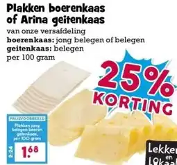 Boon`s Markt Plakken boerenkaas of Arina geitenkaas aanbieding