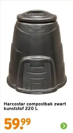 GAMMA Harcostar compostbak zwart kunststof 220 L aanbieding