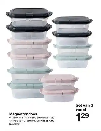 Zeeman Magnetrondoos set van 2 aanbieding