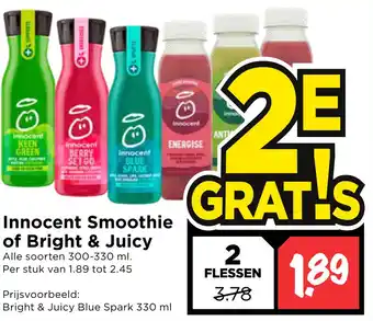 Vomar Voordeelmarkt Innocent smoothie of bright & juicy 300-330 ml aanbieding