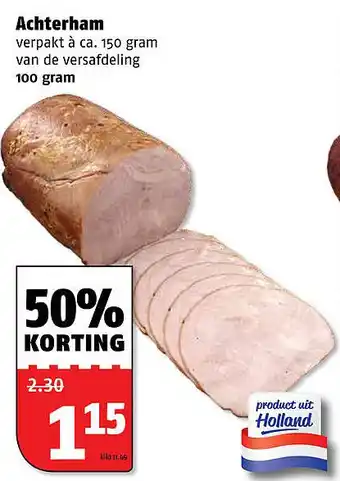 Poiesz Achterham 100 gram aanbieding