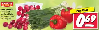 Nettorama Rode paprika, bosuien of snack radijsjes aanbieding