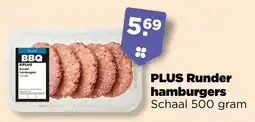 PLUS Plus Runder Hamburgers aanbieding
