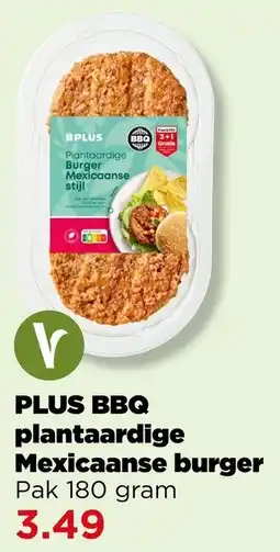 PLUS Plus BBQ plantaardige Mexicaanse burger aanbieding