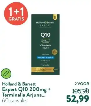 Holland & Barrett Expert Q10 200mg + Terminalia Arjuna Liposomaal aanbieding