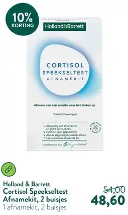 Holland & Barrett Cortisol Speekseltest Afnamekit, 2 buisjes aanbieding