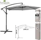 Bol.com Farniente - Zweefparasol 300cm Lichtgrijs - Urban Living Parasol aanbieding
