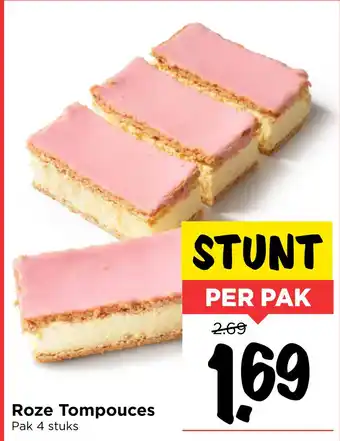 Vomar Voordeelmarkt Roze Tompouces Pak 4 stuks aanbieding