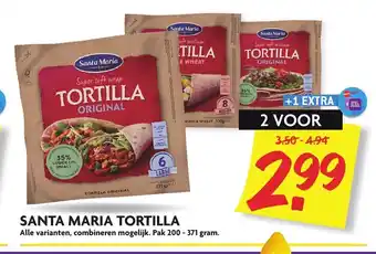 Dekamarkt Santa Maria Tortilla 2*200-371g aanbieding