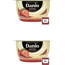 Albert Heijn Danio kwark aardbei vanille 2-pack aanbieding