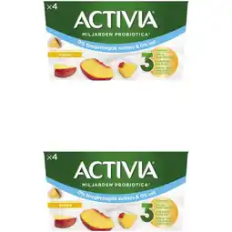 Albert Heijn Activia Yoghurt perzik 0% 2-pack aanbieding