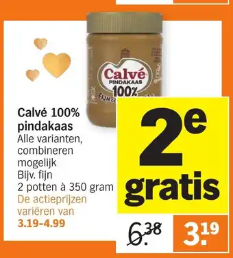 Albert Heijn Calve 100% pindakaas 350 gram aanbieding