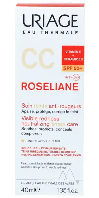 De Online Drogist Uriage Roséliane CC Cream SPF50+ 40ML aanbieding