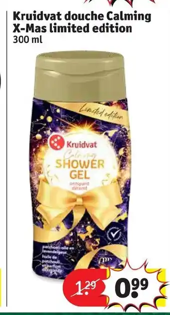 Kruidvat Douche Calming X-mas limited edition 300ml aanbieding