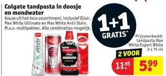 Kruidvat Colgate tandpasta in doosje en mondwater aanbieding