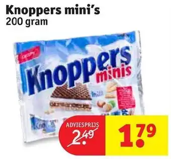 Kruidvat Knoppers mini's 200g aanbieding