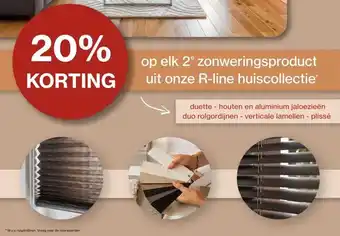 Roobol op elk 2° zonweringsproduct uit onze R-line huiscollectie* aanbieding