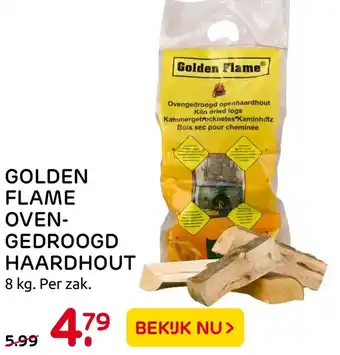 Praxis Golden flame ovengedroogd haardhout 8kg per zak aanbieding