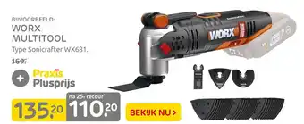 Praxis Worx multitool Type Sonicrafter WX681 aanbieding