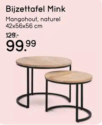 Leen Bakker Bijzettafel Mink aanbieding