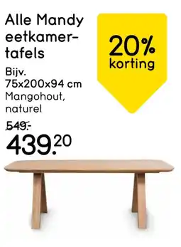 Leen Bakker Alle Mandy eetkamer tafels aanbieding