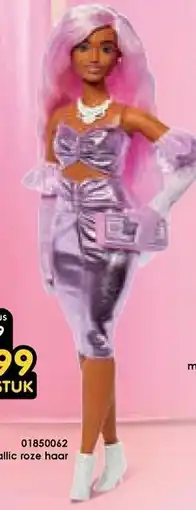 ToyChamp Barbie Deluxe Style pop met metallic roze haar aanbieding