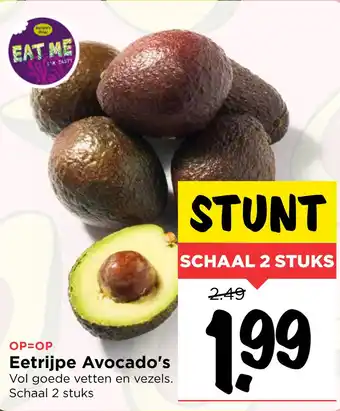 Vomar Voordeelmarkt Eetrijpe Avocado's Schaal 2 stuks aanbieding