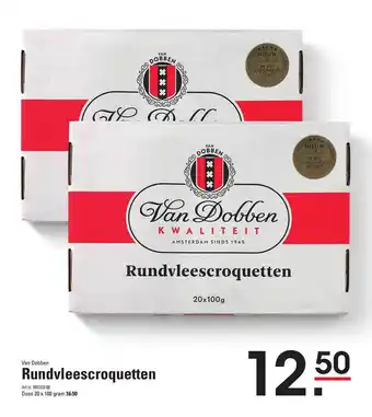 Sligro Van dobben rundvleescroquetten 20x100 gram aanbieding