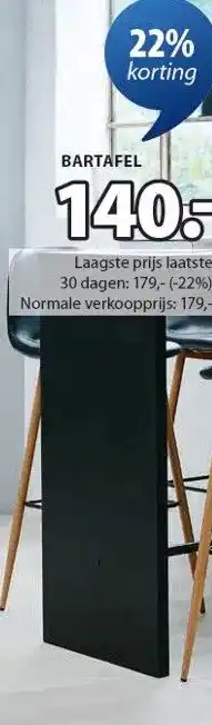 Jysk BARTAFEL aanbieding