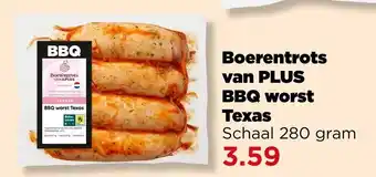 PLUS Boerentrots van Plus BBQ worst Texas aanbieding