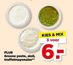 PLUS Plus Groene Pesto, Aioli, Truffelmayonaise aanbieding
