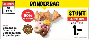 Vomar Voordeelmarkt Gemengde Donuts of Versgebakken Appelflappen aanbieding