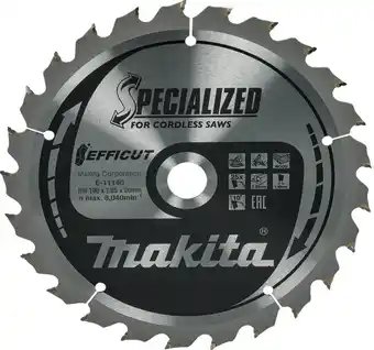 Coolblue Makita Afkortzaagblad Hout Efficut 190x20x1,85 25T aanbieding
