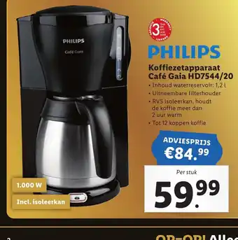 Lidl Philips koffiezetapparaat Cafe Gaia | HD7544/20 aanbieding